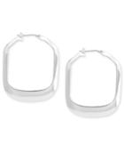 Kenneth Cole New York Earrings, Silver-tone Rectangle Hoop Earrings