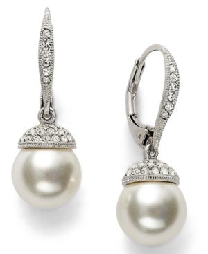 Danori Earrings, Simulated Pearl And Crystal Drop Earrings