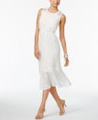 Chelsea And Theodore Embroidered Mixed-media Dress