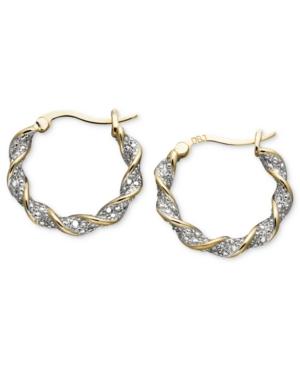 Victoria Townsend 18k Gold Over Sterling Silver Earrings, Diamond Accent Twist Hoop