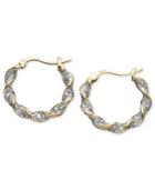 Victoria Townsend 18k Gold Over Sterling Silver Earrings, Diamond Accent Twist Hoop
