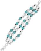 Lucky Brand Silver-tone Beaded Multi-strand Bracelet