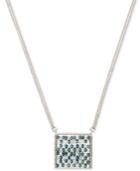 Kenneth Cole New York Silver-tone Square Beaded Pendant Necklace