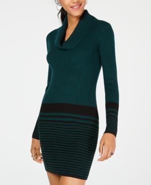Bcx Juniors' Cowl-neck Striped Sweater Dress