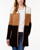 Charter Club Open-front Colorblocked Cardigan, Only At Macy's