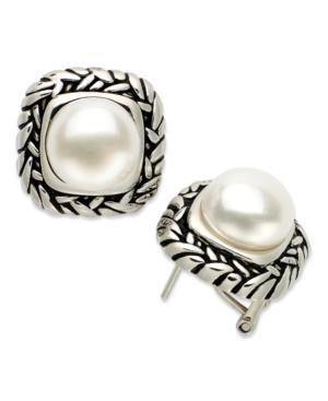 Pearl Earrings, Sterling Silver Cultured Freshwater Pearl Earrings (9-1/2mm)