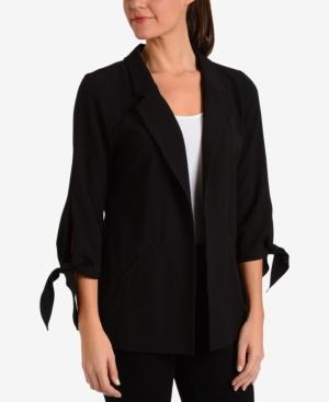Ny Collection Tie-sleeve Jacket