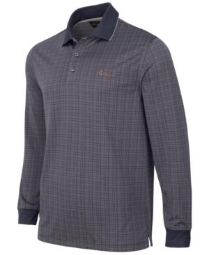 Greg Norman For Tasso Elba Men's Long-sleeve Dotted-grid Polo, Only At Macy's