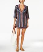 Bar Iii V-neck Printed Tunic Cover-up, Only At Macy's Women's Swimsuit