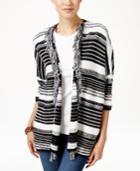 Tommy Hilfiger Ava Striped Fringe Cardigan