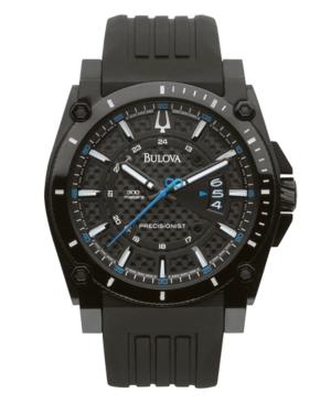 Bulova Watch, Men's Precisionist Black Rubber Strap 47mm 98b142