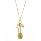 2028 Gold-tone Key, Heart And Oval Filigree Locket Charm Necklace 26