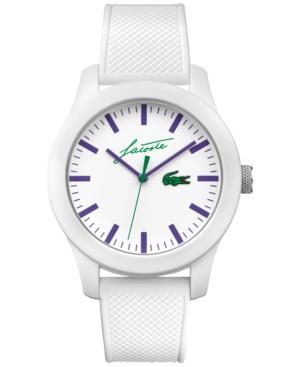 Lacoste Men's 12.12 White Silicone Strap Watch 43mm 2010861