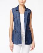 Maison Jules Denim Cargo Vest, Only At Macy's