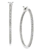 Diamond Hoop Earrings (1/10 Ct. T.w.) In Sterling Silver