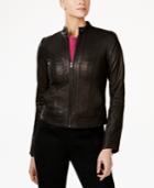 Cole Haan Seamed Leather Jacket
