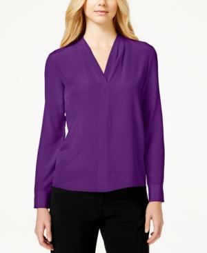Calvin Klein Silk Long-sleeve Blouse