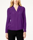 Calvin Klein Silk Long-sleeve Blouse