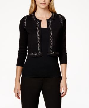 Calvin Klein Studded Front Cropped Bolero Cardigan