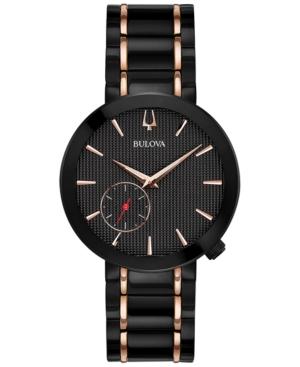 Bulova Women's Grammy Dress Black & Rose Gold-tone Stainless Steel Bracelet Watch 35mm
