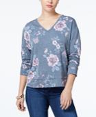 Bcx Juniors' Floral-print Open-back Top