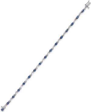 Sapphire (3-1/4 Ct. T.w.) And Diamond Accent Bracelet In 14k White Gold