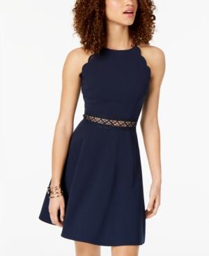 Bcx Juniors' Scalloped Illusion-detail Fit & Flare Dress