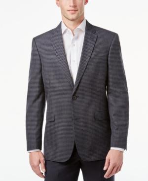Tommy Hilfiger Men's Slim-fit Gray And Black Check Sport Coat