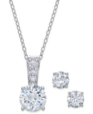 Giani Bernini 2-pc. Set Cubic Zirconia Stud Earring And Pendant Necklace In Sterling Silver, Only At Macy's