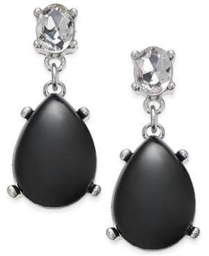 Charter Club Silver-tone Jet Stone Drop Earrings, Only At Macy's