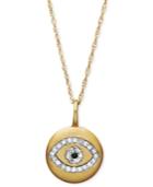 Diamond Necklace, 14k Gold Diamond Evil Eye Pendant (1/10 Ct. T.w.)