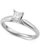Macy's Star Signature Diamond Solitaire Engagement Ring (1/2 Ct. T.w.) In 14k White Gold