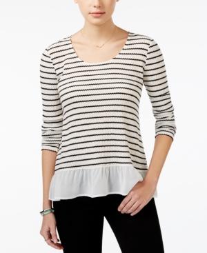 American Rag Striped Ruffled Top, Only At Macy's