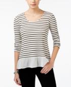 American Rag Striped Ruffled Top, Only At Macy's