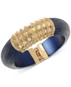 M. Haskell For Inc Gold-tone Blue Resin And Pave Hinged Bangle Bracelet, Only At Macy's