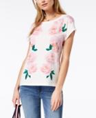 Tommy Hilfiger Rose-print T-shirt, Created For Macy's