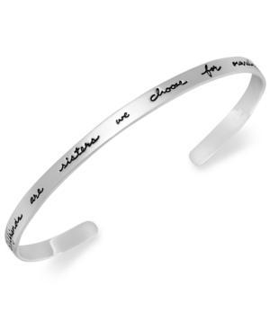 "inspirational Sterling Silver Bracelet, ""girlfriends Are Sisters"" Bangle"