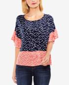 Vince Camuto Colorblocked Flounce-sleeve Top