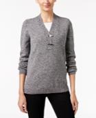 Charter Club Marled Henley Sweater, Only At Macy's