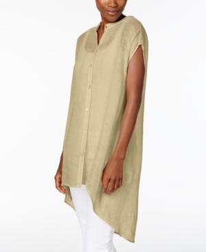 Eileen Fisher Organic Linen-blend High-low Shirt