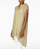 Eileen Fisher Organic Linen-blend High-low Shirt