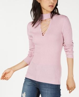 Planet Gold Juniors' Ribbed Choker-neck Top