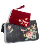 Celebrate Shop 2-pc. Embroidered Velvet Pouch Set, Created For Macy's