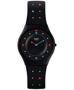 Swatch Women's Swiss Paleo Black Silicone Strap Watch 34mm Sfb146