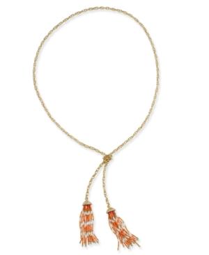 Thalia Sodi Gold-tone Beaded Lariat Necklace, Only At Macy's