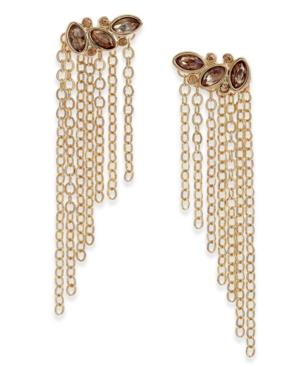 Thalia Sodi Gold-tone Stone & Chain Drop Earrings, Created For Macy's