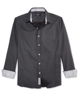 Level 10 Men's Micro-circle Contrast-trim Long-sleeve Shirt