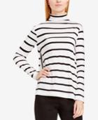 Vince Camuto Striped Mock-neck Swing Top