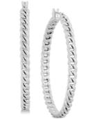 Lucky Brand Silver-tone Chain Link Hoop Earrings