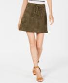 Sage The Label Faux-suede Lace-up Skirt